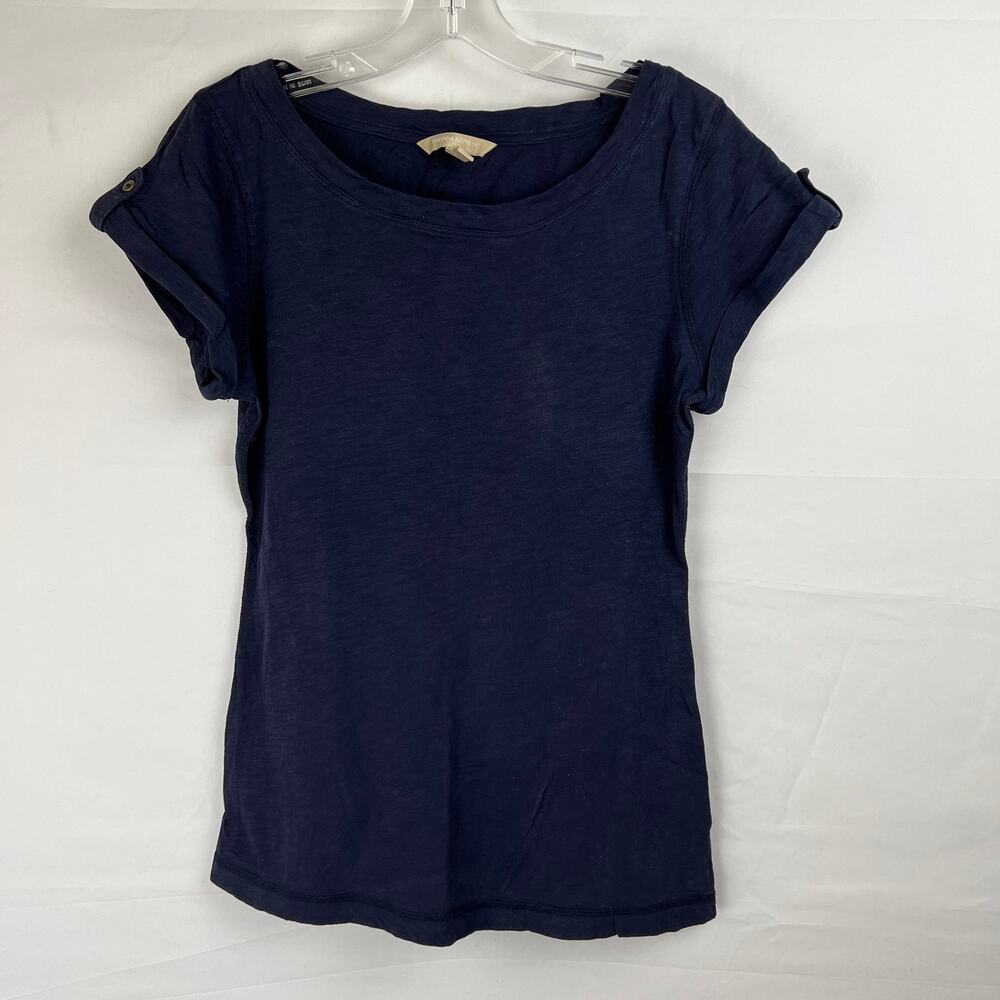 Quiet Luxury Banana Republic Blue Classiccore Cotton Tee Capsule Women M Top